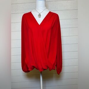 INC International Concepts Vibrant Red Blouse